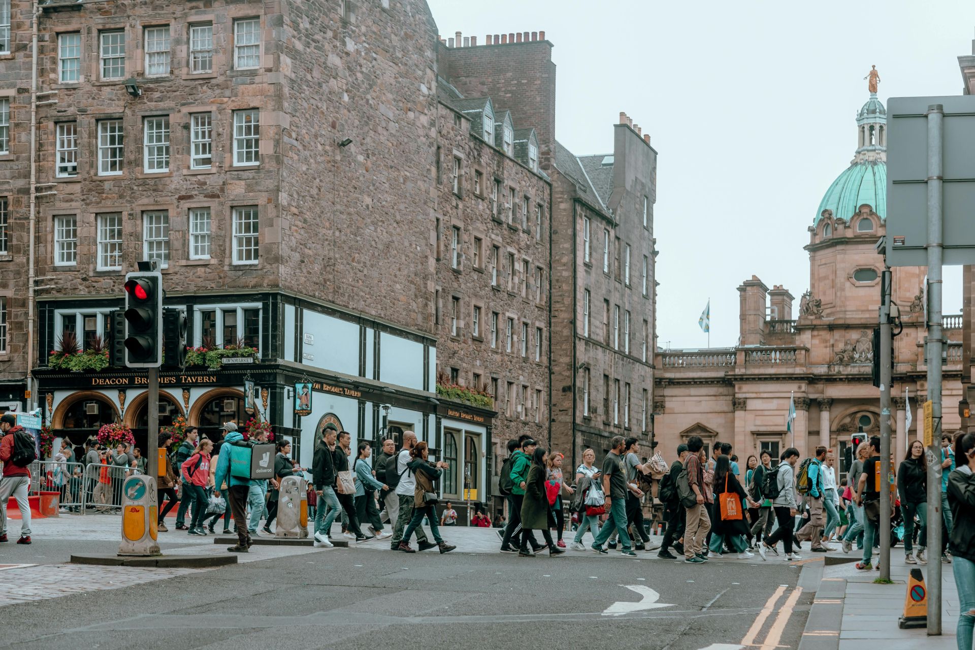 People crossing Edinburgh street